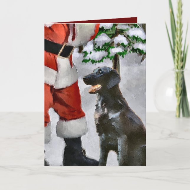 Tarjeta Festiva Regalos de Navidades de recuperadores planos (Anverso)