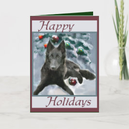 Tarjeta Festiva Regalos de Navidades de Sheepdog de Bélgica