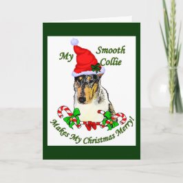 Tarjeta Festiva Regalos de Navidades de Smooth Collie