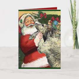 Tarjeta Festiva Regalos de Navidades de Wolfhound de Irlanda
