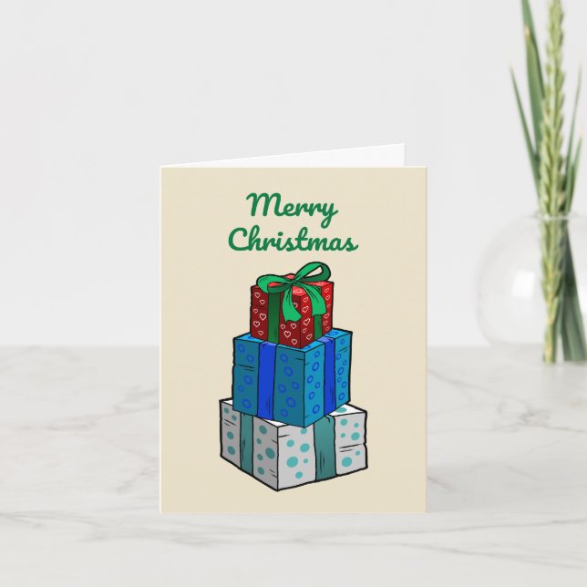 Tarjeta Festiva Regalos de Navidades envueltos (Anverso)