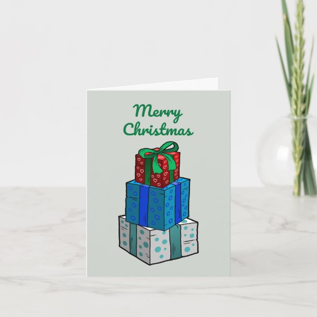 Tarjeta Festiva Regalos de Navidades envueltos (Anverso)