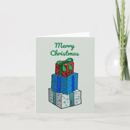 Tarjeta Festiva Regalos de Navidades envueltos