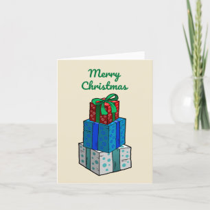 Tarjeta Festiva Regalos de Navidades envueltos