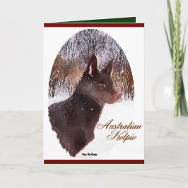 Tarjeta Festiva Regalos de Navidades Kelpie australianos