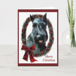 Tarjeta Festiva Regalos de Navidades Schnauzer