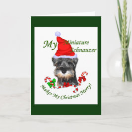 Tarjeta Festiva Regalos de Navidades Schnauzer en miniatura