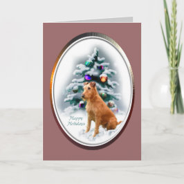 Tarjeta Festiva Regalos de Navidades Terrier de Irlanda