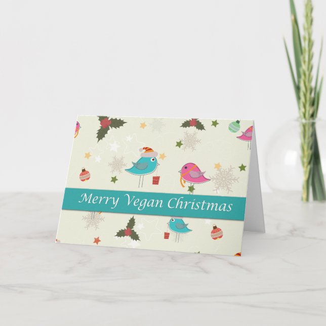 Tarjeta Festiva Regalos de Navidades veganos (Anverso)