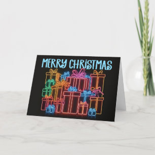 Tarjeta Festiva Regalos de neón
