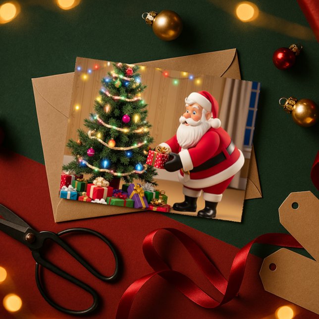 Tarjeta Festiva Regalos de Santa Colocación bajo la carta de los N (Subido por el creador)