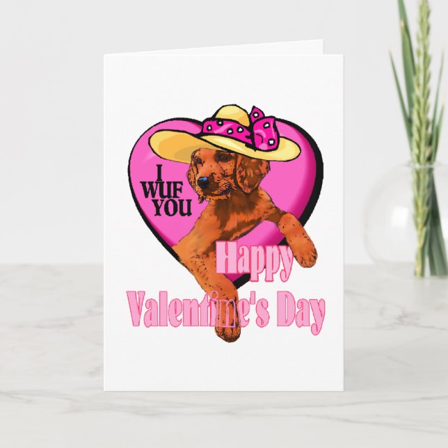 Tarjeta Festiva Regalos del día de San Valentín de Irish Setter (Anverso)