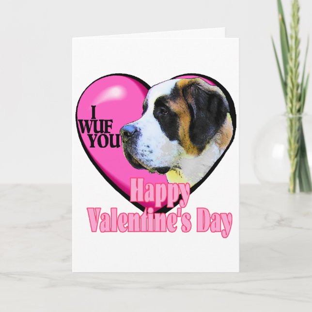 Tarjeta Festiva Regalos del el día de San Valentín de St Bernard (Anverso)