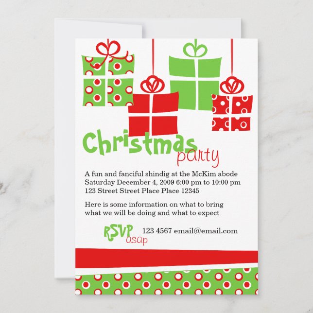 Tarjeta Festiva Regalos fantasiosos (Anverso)