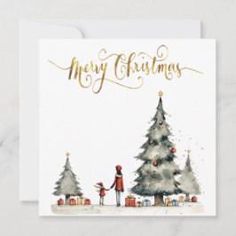 Tarjeta Festiva Regalos navideños debajo del árbol