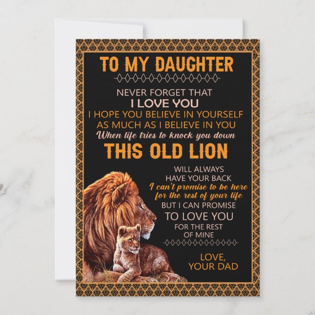 Tarjeta Festiva Regalos para la hija | Carta A Mi Hija De Papá (Anverso)
