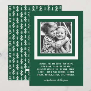 Tarjeta Festiva Regalos Preciados 5x7 Verde Foto