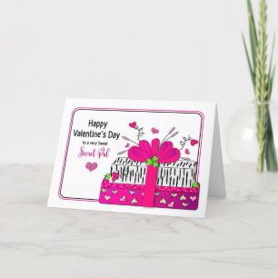 Tarjeta Festiva Regalos secretos de San Valentín en papel de cebra