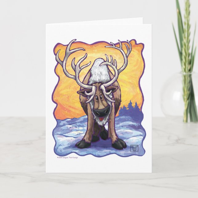 Tarjeta Festiva Regalos y accesorios para renos (Anverso)