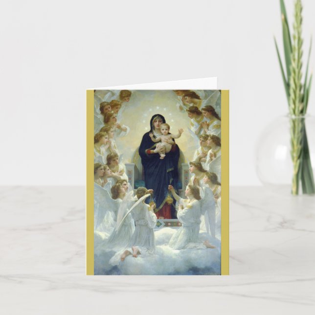 Tarjeta Festiva Regina Angelorum… Bouguereau 1900 (Anverso)
