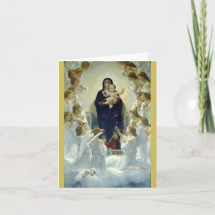 Tarjeta Festiva Regina Angelorum… Bouguereau 1900