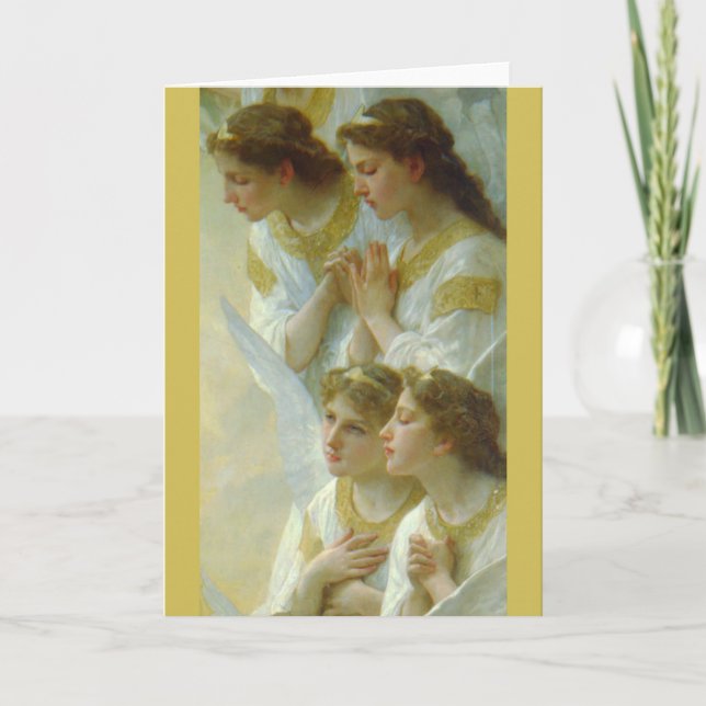 Tarjeta Festiva Regina Angelorum, Bouguereau 1900, detalle Angels (Anverso)