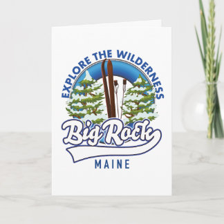 Tarjeta Festiva Registro de viajes para esquiar Big Rock Maine