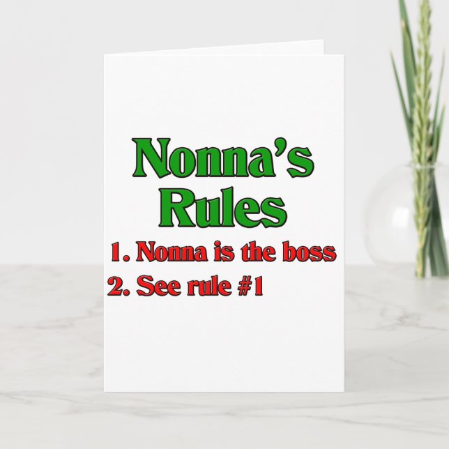 Tarjeta Festiva Reglas de Nonna (Anverso)