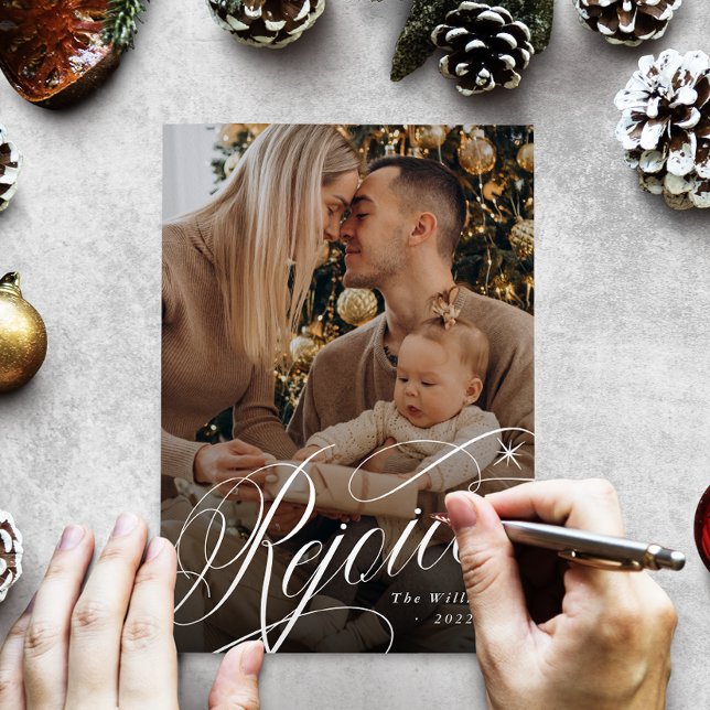 Tarjeta Festiva Regocijarse por el guión clásico Navidades religio (Subido por el creador)