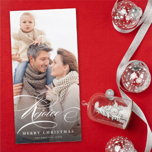 Tarjeta Festiva Regocijarse por el guión clásico Navidades religio