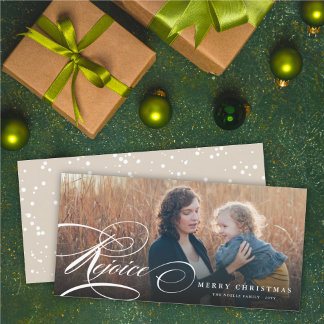 Tarjeta Festiva Regocijarse por el guión clásico Navidades religio