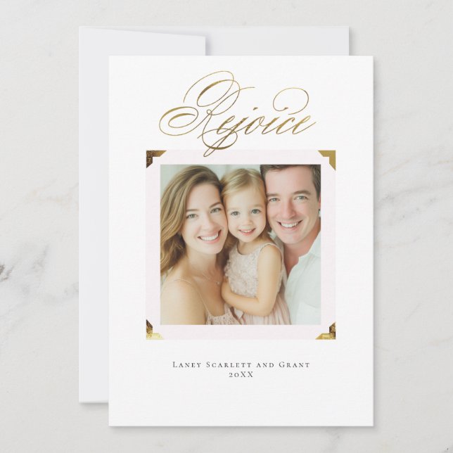 Tarjeta Festiva Regocijarse por las esquinas del marco (Anverso)