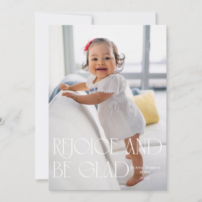 Tarjeta Festiva Regocijarse y alegrarse Moderno (Anverso)