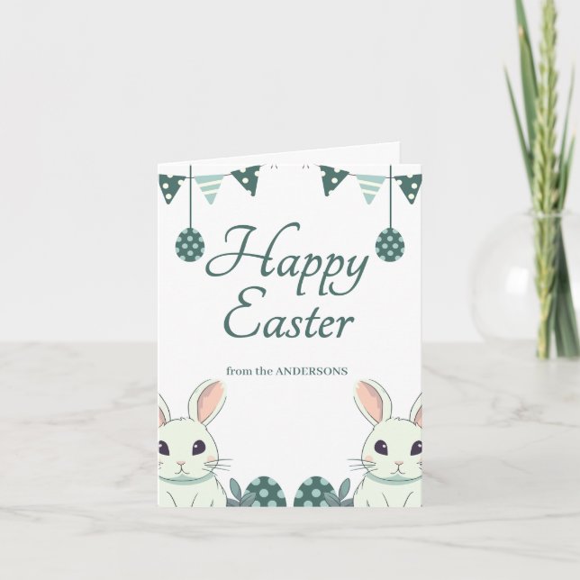 Tarjeta Festiva "Regocijarse y celebrar: Deseos de Pascua para ti" (Anverso)