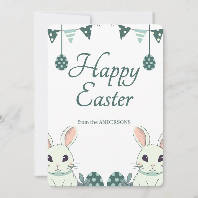 Tarjeta Festiva "Regocijarse y celebrar: Deseos de Pascua para ti" (Anverso)