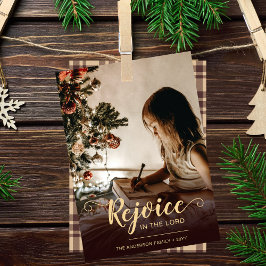 Tarjeta Festiva Regocijo de Brown sirvió a Navidades religiosos ru