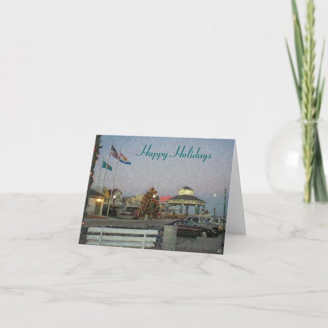 Tarjeta Festiva Rehoboth ártico, buenas fiestas, avenida de (Anverso)