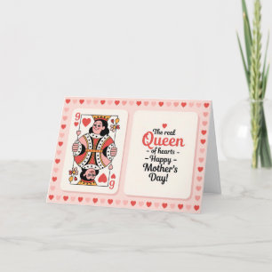 Tarjeta Festiva Reina de Corazones Día de la Madre Elegante Mamá R