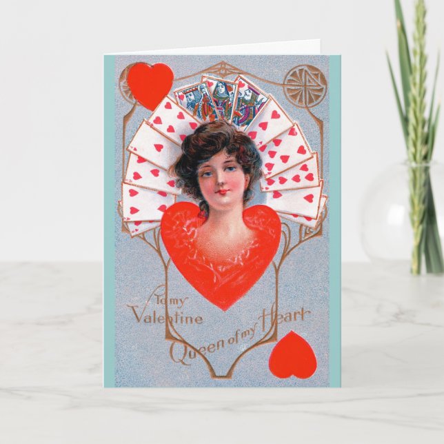 Tarjeta Festiva REINA DE CORAZONES, El día de San Valentín (Anverso)