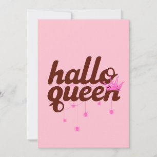 Tarjeta Festiva Reina de Halloween, Halloqueen, Arte Retro de Hall