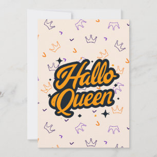 Tarjeta Festiva Reina de Halloween, Halloqueen, Arte Retro de Hall