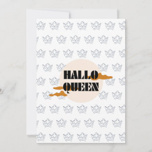 Tarjeta Festiva Reina de Halloween, Halloqueen, Arte Retro de Hall