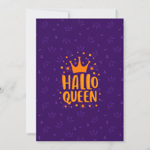 Tarjeta Festiva Reina de Halloween, Halloqueen, Arte Retro de Hall