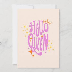 Tarjeta Festiva Reina de Halloween, Halloqueen, Arte Retro de Hall