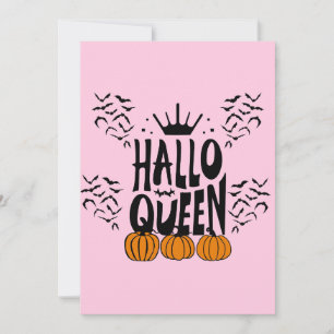 Tarjeta Festiva Reina de Halloween, Halloqueen, Arte Retro de Hall