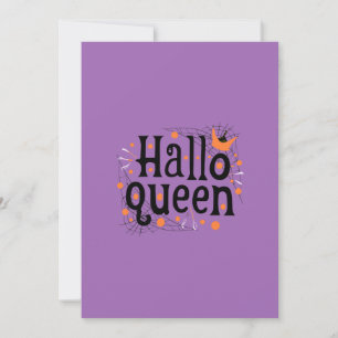 Tarjeta Festiva Reina de Halloween, Halloqueen, Arte Retro de Hall
