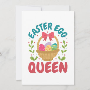 Tarjeta Festiva Reina de Huevos de Pascua Mujeres Niñas