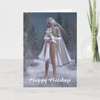 Tarjeta Festiva Reina de la nieve - buenas fiestas