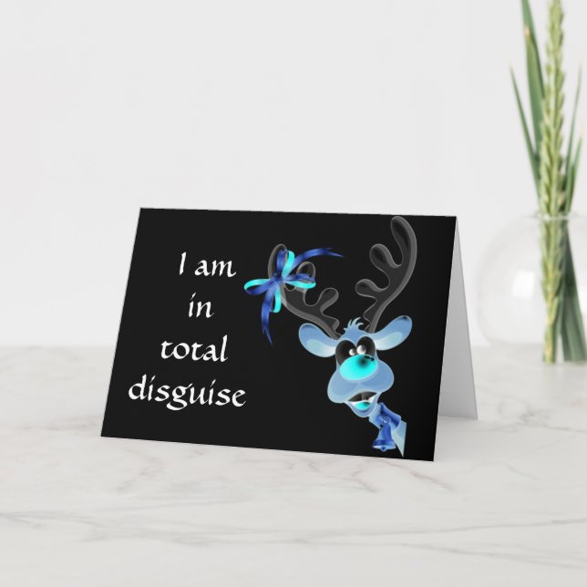 TARJETA FESTIVA ¡REINDEER EN DISGUSTO DICE QUE ME ENCUENTRA BAJO M (Anverso)
