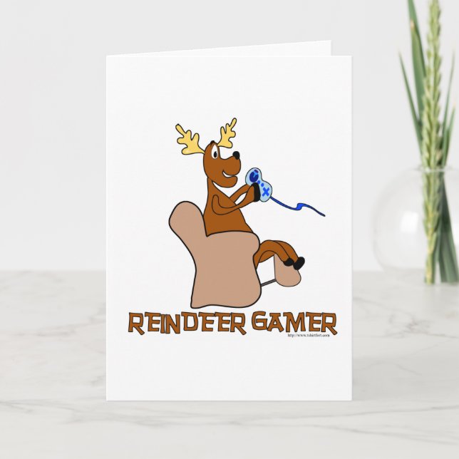 Tarjeta Festiva Reindeer Gamer (Anverso)